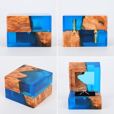 Single Slot Small Handmade Wooden Ring Box for Custom Order Elegant Vintage Jewelry Packaging