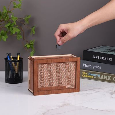 7.87 * 5.71 * 2.64 inch Wooden Money Banks for Adults Customizable and Durable