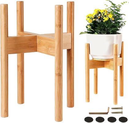 Adjustable Bamboo Wood Plant Stand Ideal for 8 10 and 12 Inches Pots and Flower Vases