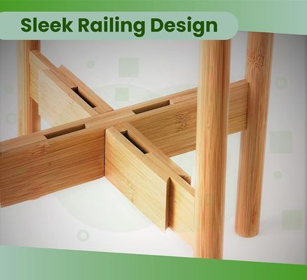 Adjustable Bamboo Wood Plant Stand Ideal for 8 10 and 12 Inches Pots and Flower Vases