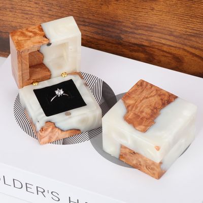 Elegant Single Slot Wooden Ring Box for Small Handmade Vintage Jewelry Packaging