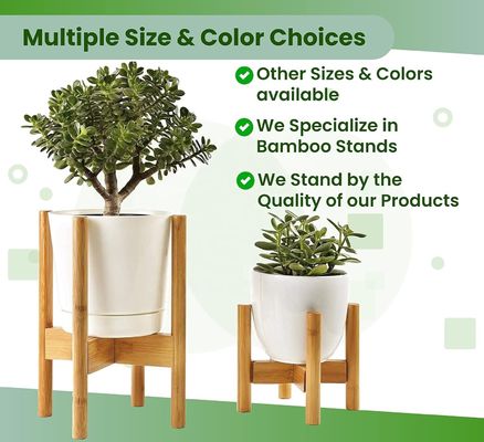 Adjustable Bamboo Wood Plant Stand Ideal for 8 10 and 12 Inches Pots and Flower Vases