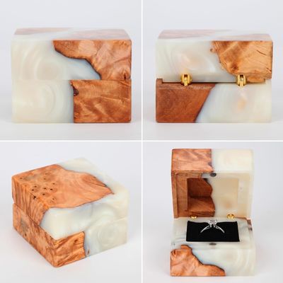 Elegant Single Slot Wooden Ring Box for Small Handmade Vintage Jewelry Packaging
