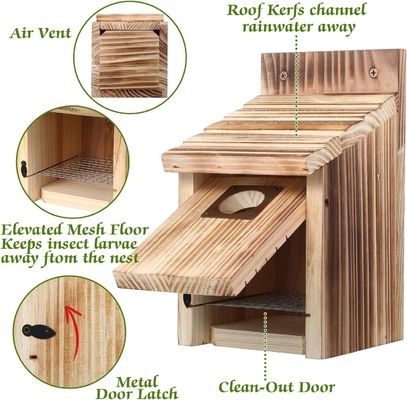 Customized Logo Acceptable 2 Pack Cedar Bluebird Box Houses for Outside