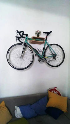 Wooden Bicycle Wall Mount Hanger with Customized Logo Bike Holder Stand and Shelf