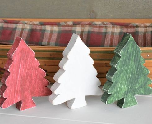 Customized Logo AS YOUR REQUEST Rustic Wooden Christmas Tree Table Decor Primitive Tree