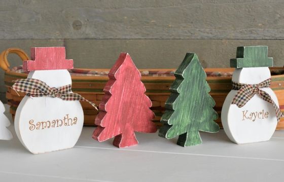 Customized Logo AS YOUR REQUEST Rustic Wooden Christmas Tree Table Decor Primitive Tree