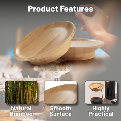 Make Your Party Stand Out Bamboo Wooden Wine Glass Topper for Wine Cup Bowl Coasters