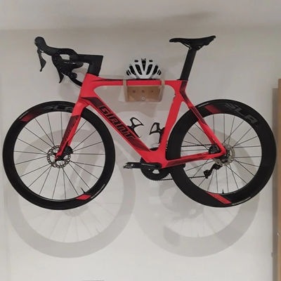 Living Room Wooden Bike Wall Mount with Shelf Multifunctional and Smart Storage Design