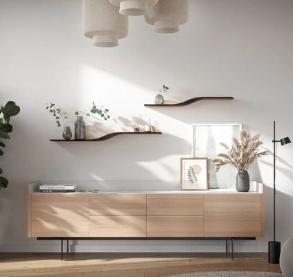 Modern Home Furniture Customized Logo Unique Handmade Wood Floating Wall Book Shelf
