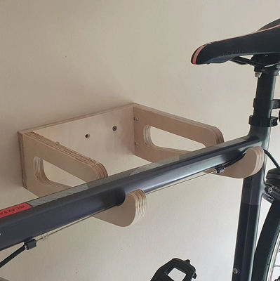 Living Room Wooden Bike Wall Mount with Shelf Multifunctional and Smart Storage Design