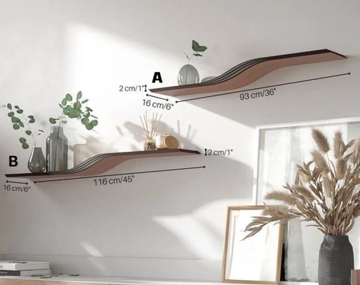 Modern Home Furniture Customized Logo Unique Handmade Wood Floating Wall Book Shelf