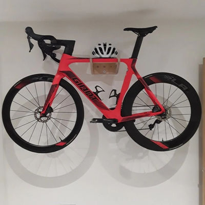 Living Room Wooden Bike Wall Mount with Shelf Multifunctional and Smart Storage Design