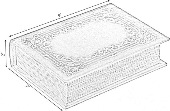 Handmade Wood Decorative Book Shaped Trinket Storage Box with Silk-Screen Printing/Burned