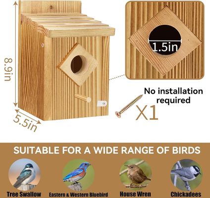 Bluebird Nesting Box with Wooden Construction and Waterproof Spray Paint Treatment
