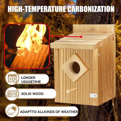 Bluebird Nesting Box with Wooden Construction and Waterproof Spray Paint Treatment