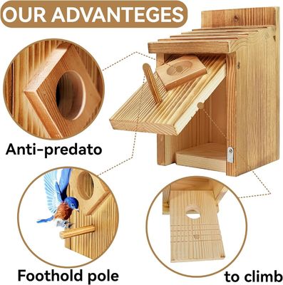 Bluebird Nesting Box with Wooden Construction and Waterproof Spray Paint Treatment