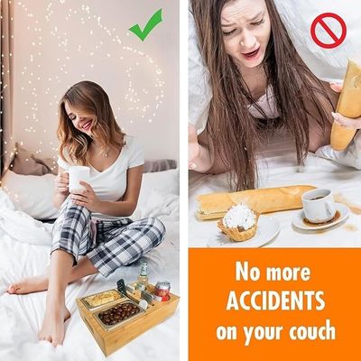 Gift Package Removeable Lid Design Cup And Drink Holder With Snack Tray For Middle Of Couch