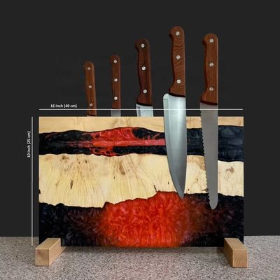 Custom Order Wooden Epoxy Resin Magnetic Knife Set Block Stand Universal Knife Holder