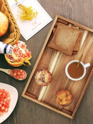 12.6&quot;x12.6&quot;x1.96&quot; Chopping Blocks Wood Bread Cutting Board Serving Tray For Kitchen