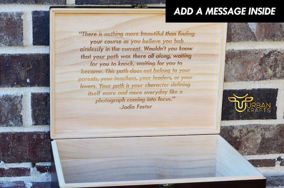 6.2*6.2*4.48 Personalized Wooden Box Tableware Keepsake Box for 5th Anniversary Gift