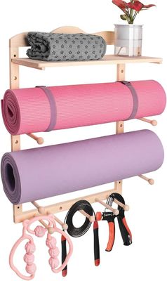 Kitchen Storage Rack Yoga Mat Holder Wall Mount for Custom Size Gym Organization