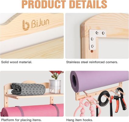 Kitchen Storage Rack Yoga Mat Holder Wall Mount for Custom Size Gym Organization