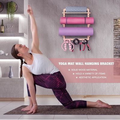 Kitchen Storage Rack Yoga Mat Holder Wall Mount for Custom Size Gym Organization
