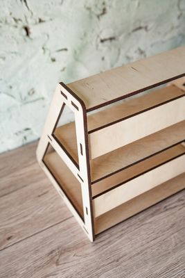 Wood 3-Tier Retail Table Display Stand With Shelves For Jewelry Free Sample Charge