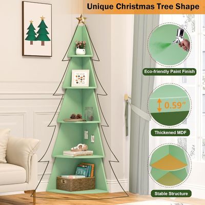 Design Style Modern Tall Corner Shelves for Kids 5 Tier Tree Bookshelf Corner Bookshelf