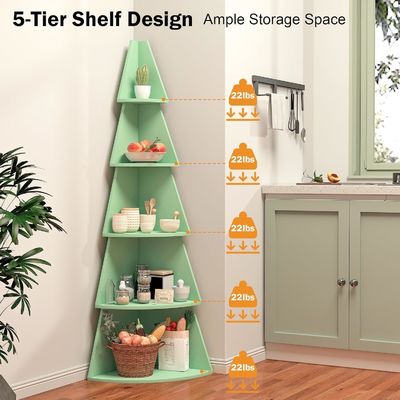 Design Style Modern Tall Corner Shelves for Kids 5 Tier Tree Bookshelf Corner Bookshelf