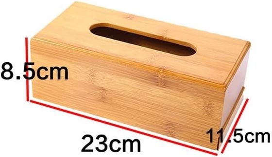 Silk-screen Printed Tissue Box Holder for Wood Storage in Tea Restaurant