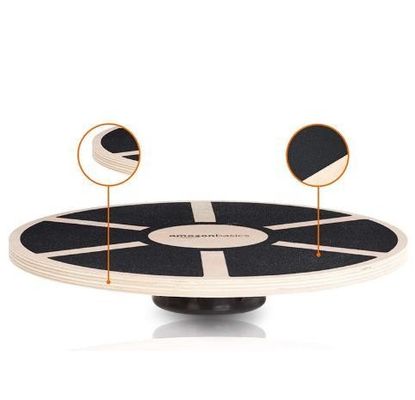 15.55-Inch Diameter Fitness Non-Slip Wooden Wobble Balance Board with 360 Rotation