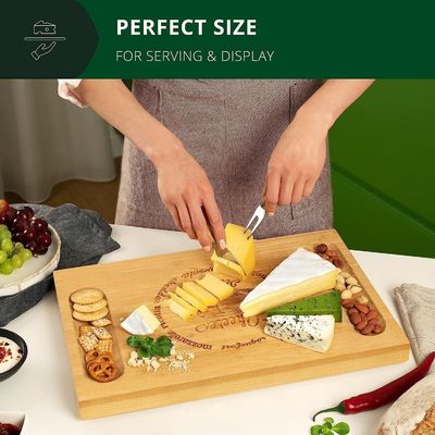 Choice Custom 4 Stainless Steel Knife Thick Wooden Server Wood Bamboo Charcuterie Board