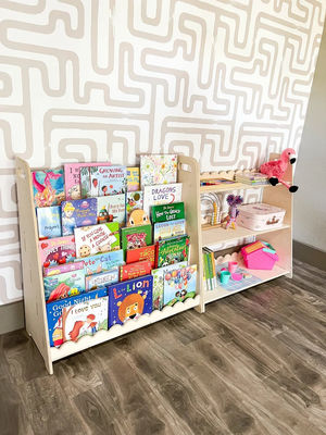 Montessori Wooden Furniture Nursery Gift Wooden Bookshelf for Function Save Space