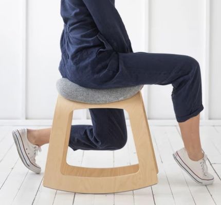 Printing Home Office Ergonomic Saddle Stool with Modern Wood Construction