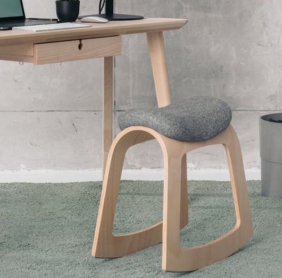 Printing Home Office Ergonomic Saddle Stool with Modern Wood Construction