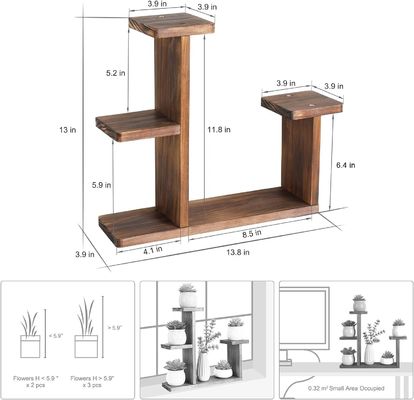 Living Room Display Rack for Succulent Herbs Square Environmental Flower Shelf Holder