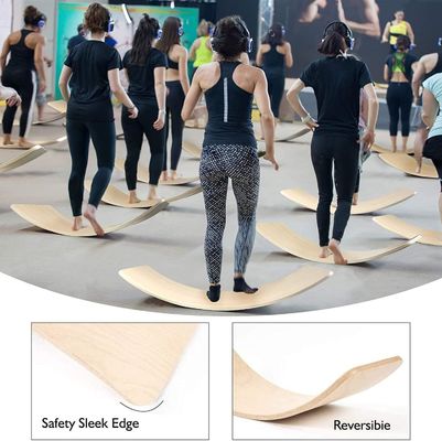 35 Inch Natural Wood Wobble Baby Balance Board Montessori Fitness Balance Curvy Board