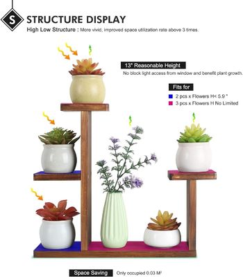 Living Room Display Rack for Succulent Herbs Square Environmental Flower Shelf Holder