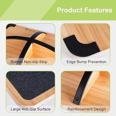 Custom Anti Slip Roller Core Strength Wooden Balance Board for Indoor and Outdoor Spaces