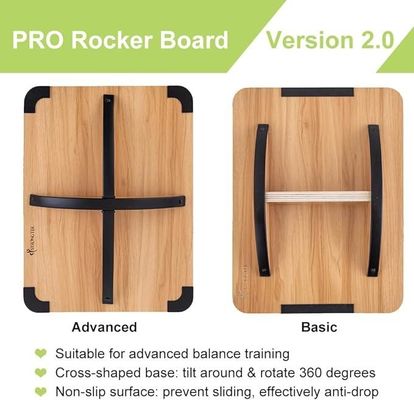 Custom Anti Slip Roller Core Strength Wooden Balance Board for Indoor and Outdoor Spaces
