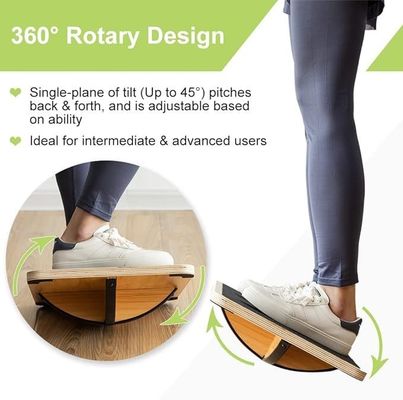 Custom Anti Slip Roller Core Strength Wooden Balance Board for Indoor and Outdoor Spaces