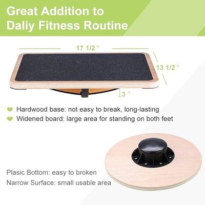 Custom Anti Slip Roller Core Strength Wooden Balance Board for Indoor and Outdoor Spaces