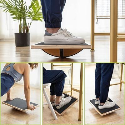 Custom Anti Slip Roller Core Strength Wooden Balance Board for Indoor and Outdoor Spaces