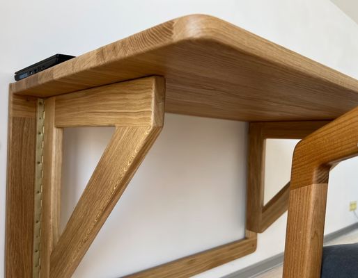 202407 Oak Wall Desk Folding Work Desk for Home Office Office Building Printing Burned
