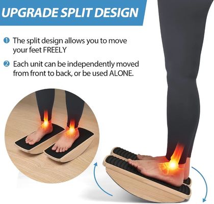 Stability Rocker Wooden Wobble Board for Foot Balance Anti Fatigue Mat Standing Desk