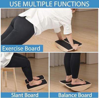 Stability Rocker Wooden Wobble Board for Foot Balance Anti Fatigue Mat Standing Desk