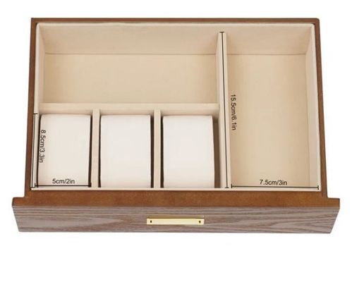 3 Tiers Handmade Crystal Lock Jewelry Organizer Case for Earrings Rings Necklace Watch