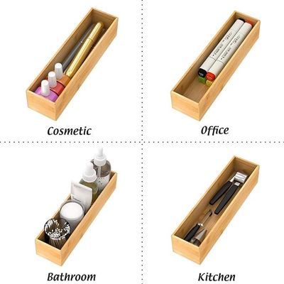 Organize Cutlery with Customized Logo Multi- Deep Drawer Dividers Wooden Storage Box
